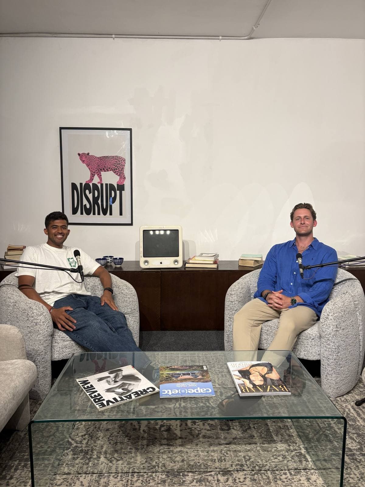 Recording a podcast on disrupting venture capital