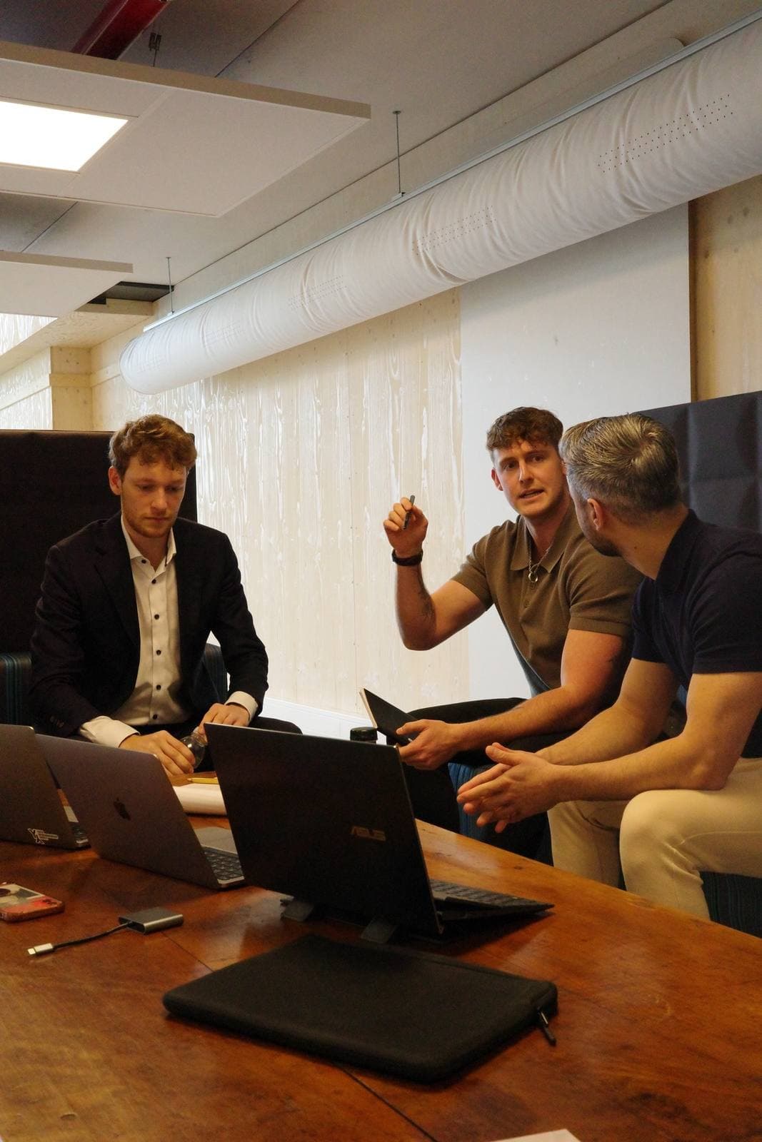 The team working together